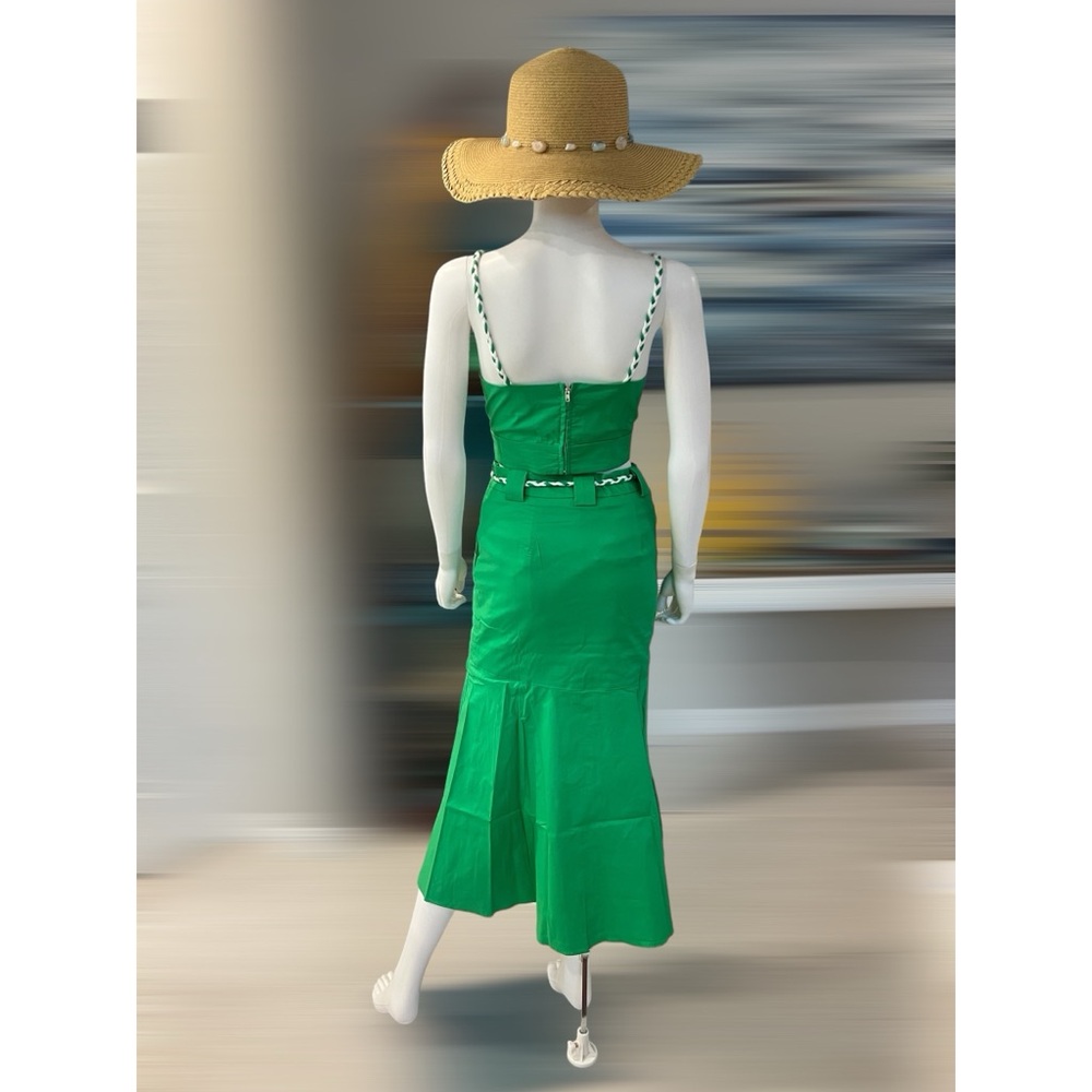 Gorgeous green 2-piece midi skirt set S M L - Picture 7 of 9